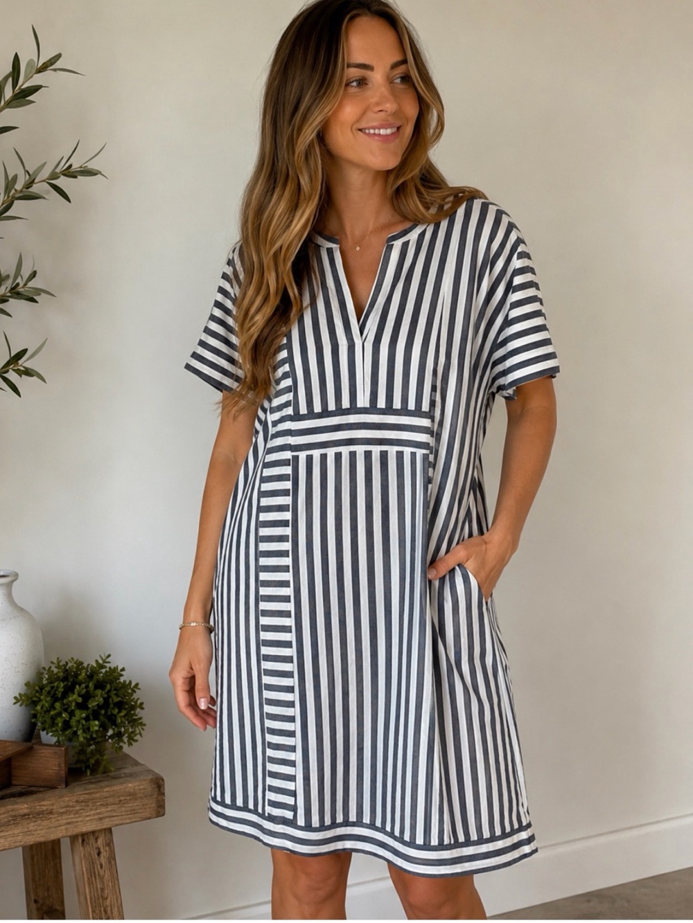 Emery Rose Striped Tunic Dress